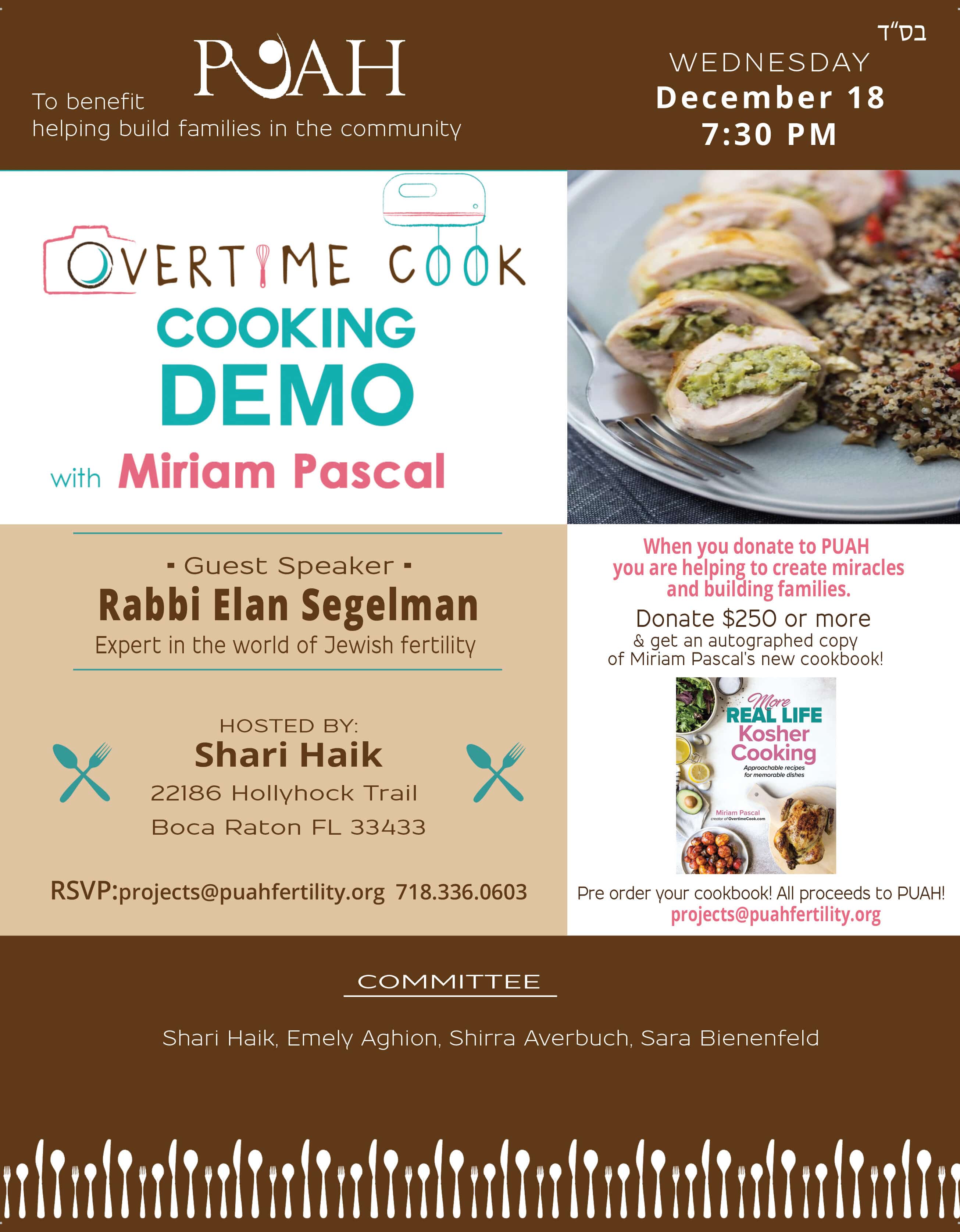 Cooking Demo with Miriam Pascal!